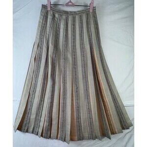 Chic Striped Midi Skirt in Neutral Tones